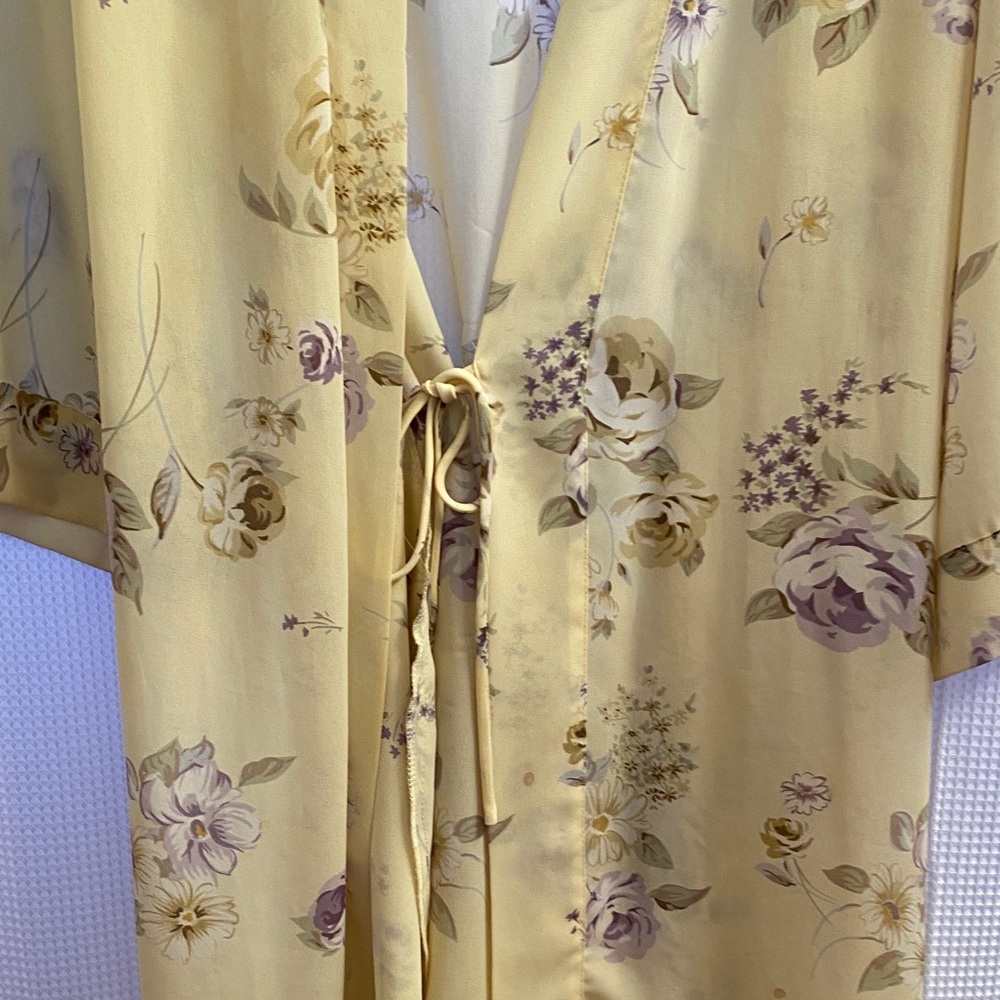 Vintage Victoria's Secret Sheer Floral Tie-Front Robe - Picture 3 of 6